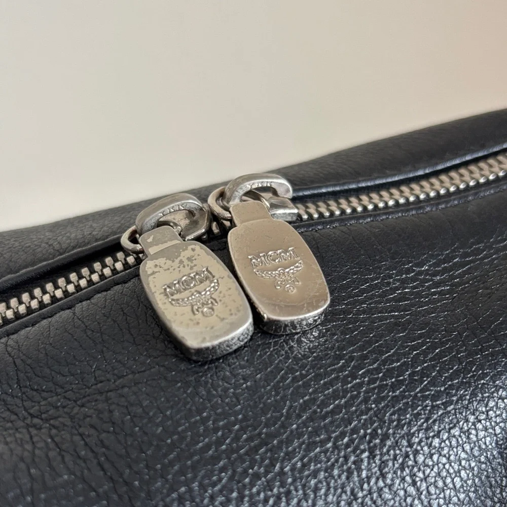 MCM Black Leather Mini Boston Bag - Picture 10 of 12